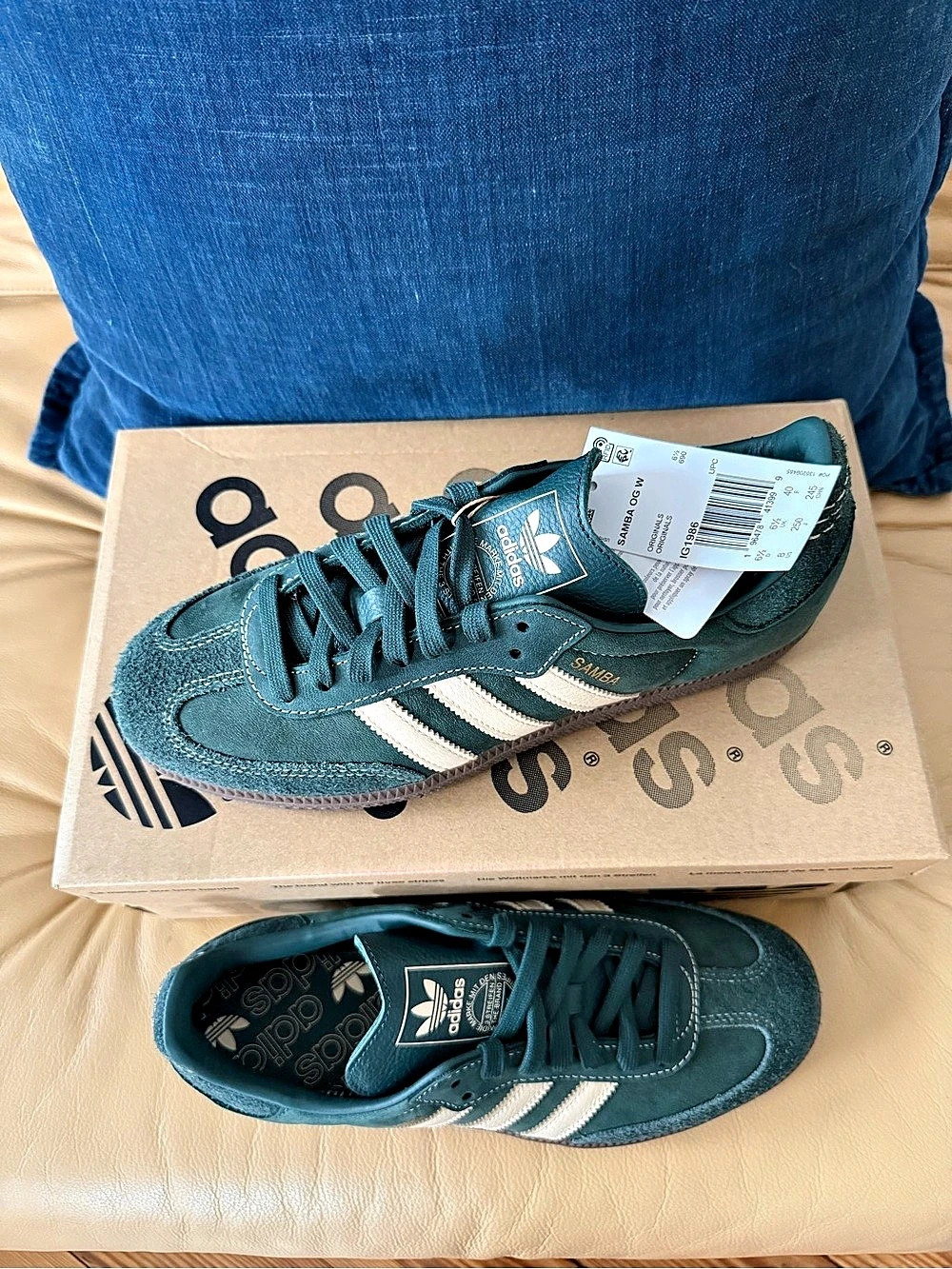 adidas Samba OG W Sneakers Green & White US 8 - Picture 3 of 7